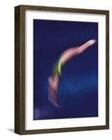 Blured Action of Female Diver-null-Framed Photographic Print