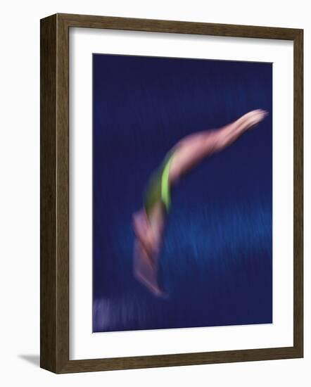 Blured Action of Female Diver-null-Framed Photographic Print
