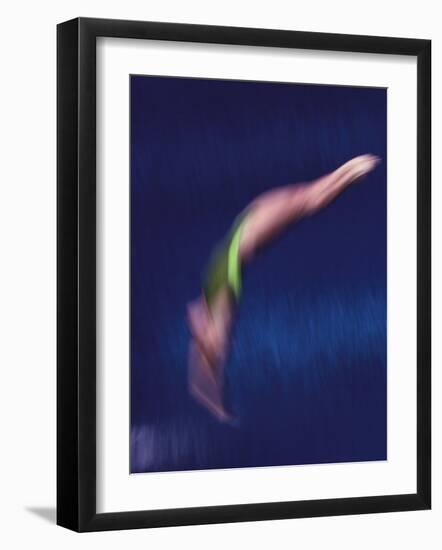 Blured Action of Female Diver-null-Framed Photographic Print