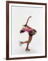 Blured Action of Female Figure Skater Preforming a Spin-Steven Sutton-Framed Photographic Print