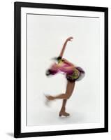 Blured Action of Female Figure Skater Preforming a Spin-Steven Sutton-Framed Photographic Print