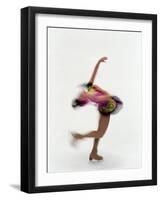 Blured Action of Female Figure Skater Preforming a Spin-Steven Sutton-Framed Photographic Print