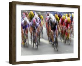 Blured Action of Road Cylcling Competition, New York, New York, USA-Chris Trotman-Framed Photographic Print