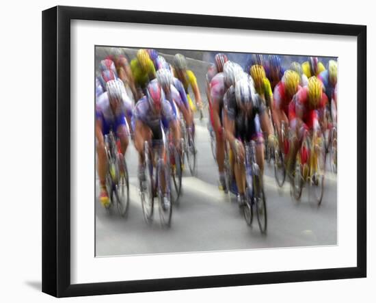 Blured Action of Road Cylcling Competition, New York, New York, USA-Chris Trotman-Framed Photographic Print