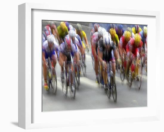 Blured Action of Road Cylcling Competition, New York, New York, USA-Chris Trotman-Framed Photographic Print