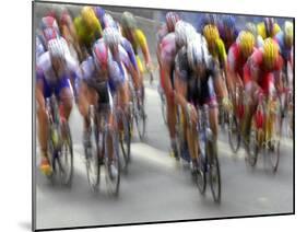Blured Action of Road Cylcling Competition, New York, New York, USA-Chris Trotman-Mounted Photographic Print
