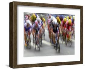 Blured Action of Road Cylcling Competition, New York, New York, USA-Chris Trotman-Framed Photographic Print