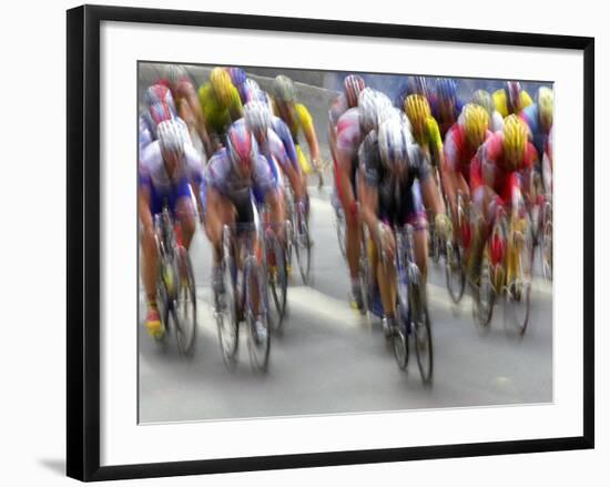 Blured Action of Road Cylcling Competition, New York, New York, USA-Chris Trotman-Framed Photographic Print