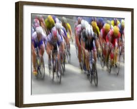 Blured Action of Road Cylcling Competition, New York, New York, USA-Chris Trotman-Framed Photographic Print