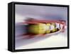 Blurred Action of 4 Man Bobsled Team, Lillehammer, Norway-null-Framed Stretched Canvas