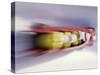 Blurred Action of 4 Man Bobsled Team, Lillehammer, Norway-null-Stretched Canvas