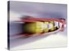 Blurred Action of 4 Man Bobsled Team, Lillehammer, Norway-null-Stretched Canvas