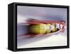 Blurred Action of 4 Man Bobsled Team, Lillehammer, Norway-null-Framed Stretched Canvas