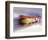 Blurred Action of 4 Man Bobsled Team, Lillehammer, Norway-null-Framed Photographic Print