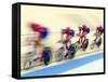 Blurred Action of Cycliing Team Onthe Track-Chris Trotman-Framed Stretched Canvas