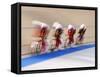 Blurred Action of Cycliing Team Onthe Track-Chris Trotman-Framed Stretched Canvas