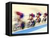Blurred Action of Cycliing Team Onthe Track-Chris Trotman-Framed Stretched Canvas