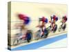 Blurred Action of Cycliing Team Onthe Track-Chris Trotman-Stretched Canvas