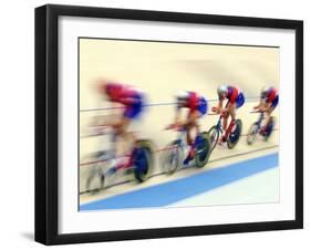 Blurred Action of Cycliing Team Onthe Track-Chris Trotman-Framed Photographic Print