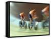 Blurred Action of Cycling Team on Velodrome, Sydney, Australia-null-Framed Stretched Canvas