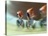 Blurred Action of Cycling Team on Velodrome, Sydney, Australia-null-Stretched Canvas