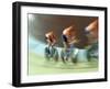 Blurred Action of Cycling Team on Velodrome, Sydney, Australia-null-Framed Photographic Print