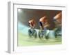 Blurred Action of Cycling Team on Velodrome, Sydney, Australia-null-Framed Photographic Print