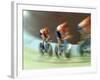 Blurred Action of Cycling Team on Velodrome, Sydney, Australia-null-Framed Photographic Print