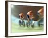 Blurred Action of Cycling Team on Velodrome, Sydney, Australia-null-Framed Photographic Print