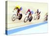 Blurred Action of Cyclist on the Track-Chris Trotman-Stretched Canvas