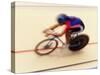 Blurred Action of Cyclist on the Track-Chris Trotman-Stretched Canvas