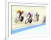 Blurred Action of Cyclist on the Track-Chris Trotman-Framed Photographic Print