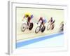 Blurred Action of Cyclist on the Track-Chris Trotman-Framed Photographic Print