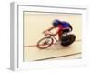 Blurred Action of Cyclist on the Track-Chris Trotman-Framed Photographic Print