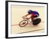 Blurred Action of Cyclist on the Track-Chris Trotman-Framed Photographic Print