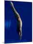 Blurred Action of Male Diver in the Air-null-Mounted Photographic Print