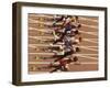 Blurred Action of Male Runners Starting a 100 Meter Sprint Race-Paul Sutton-Framed Premium Photographic Print