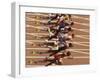 Blurred Action of Male Runners Starting a 100 Meter Sprint Race-Paul Sutton-Framed Premium Photographic Print