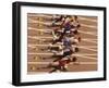 Blurred Action of Male Runners Starting a 100 Meter Sprint Race-Paul Sutton-Framed Photographic Print