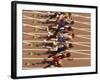 Blurred Action of Male Runners Starting a 100 Meter Sprint Race-Paul Sutton-Framed Photographic Print