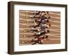 Blurred Action of Male Runners Starting a 100 Meter Sprint Race-Paul Sutton-Framed Photographic Print