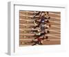 Blurred Action of Male Runners Starting a 100 Meter Sprint Race-Paul Sutton-Framed Photographic Print