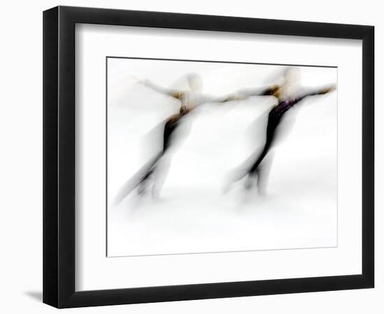 Blurred Action of Pairs Figure Skaters, Torino, Italy-Chris Trotman-Framed Photographic Print