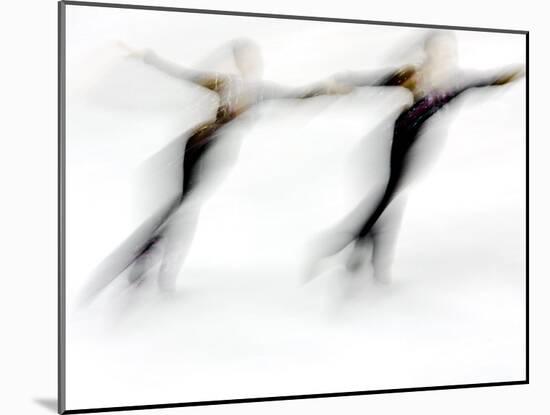 Blurred Action of Pairs Figure Skaters, Torino, Italy-Chris Trotman-Mounted Photographic Print