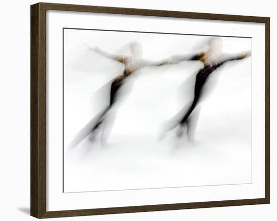 Blurred Action of Pairs Figure Skaters, Torino, Italy-Chris Trotman-Framed Photographic Print