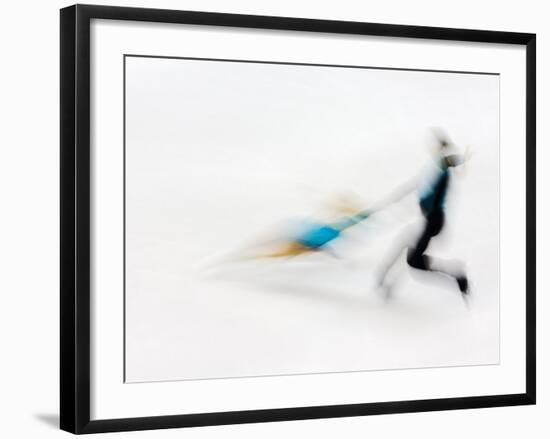 Blurred Action of Pairs Figure Skaters, Torino, Italy-Chris Trotman-Framed Photographic Print