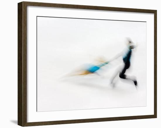 Blurred Action of Pairs Figure Skaters, Torino, Italy-Chris Trotman-Framed Photographic Print