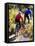 Blurred Action of Recreational Mountain Biker Riding on the Trails-null-Framed Stretched Canvas