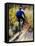 Blurred Action of Recreational Mountain Biker Riding on the Trails-null-Framed Stretched Canvas