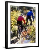 Blurred Action of Recreational Mountain Biker Riding on the Trails-null-Framed Photographic Print